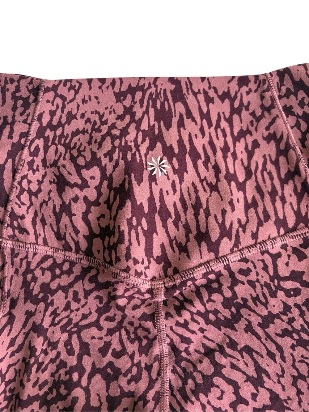 Athleta Salutation Stash Burgundy Animal-Print High-Rise Cropped Leggings NWOT - Picture 3 of 4